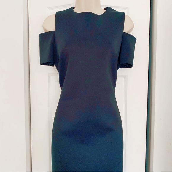 Calvin Klein Peekaboo Shoulder Midi Black Dress - Picture 5 of 12